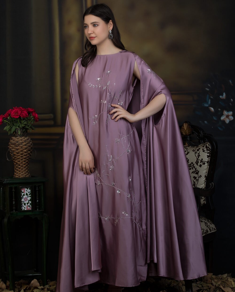 Purple Grey IndoWestern
