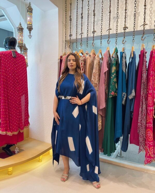 Azure Oasis Belted Kaftan