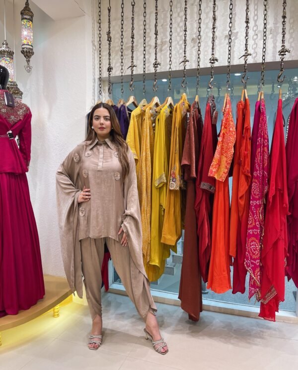 Brown Cape &  Dhoti Indo Western Dress