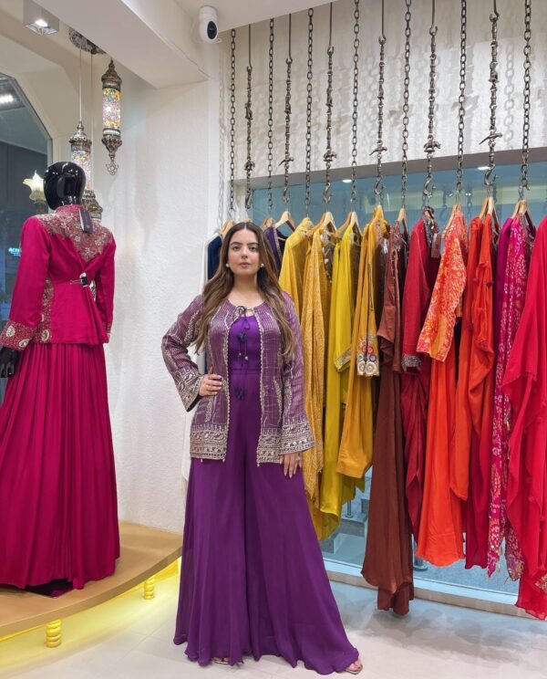 Majestic Intricate Latticework Indo Western Dress