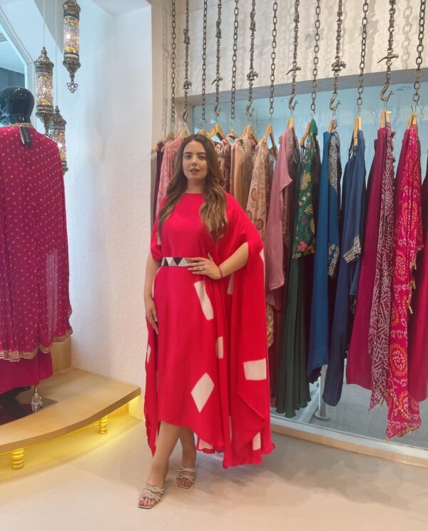 Scarlet Oasis Belted Kaftan