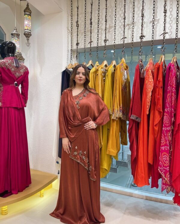 Terra Rouge Sequin Indo Western Dress
